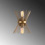 Opviq Lámpara de Pared 3092 Dorada Moderna-Novedosa, Glam, Hotel, 23 x 16 x 33 cm, Cuerpo de Hierro, Casquillo E27 Max 40W (IP20)